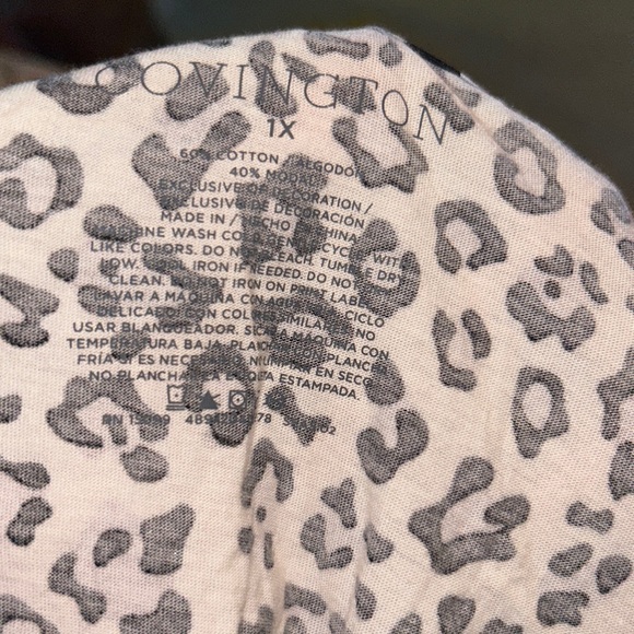 Covington V-neck Short Sleeve Nightgown Animal Print 1XL - Picture 2 of 4